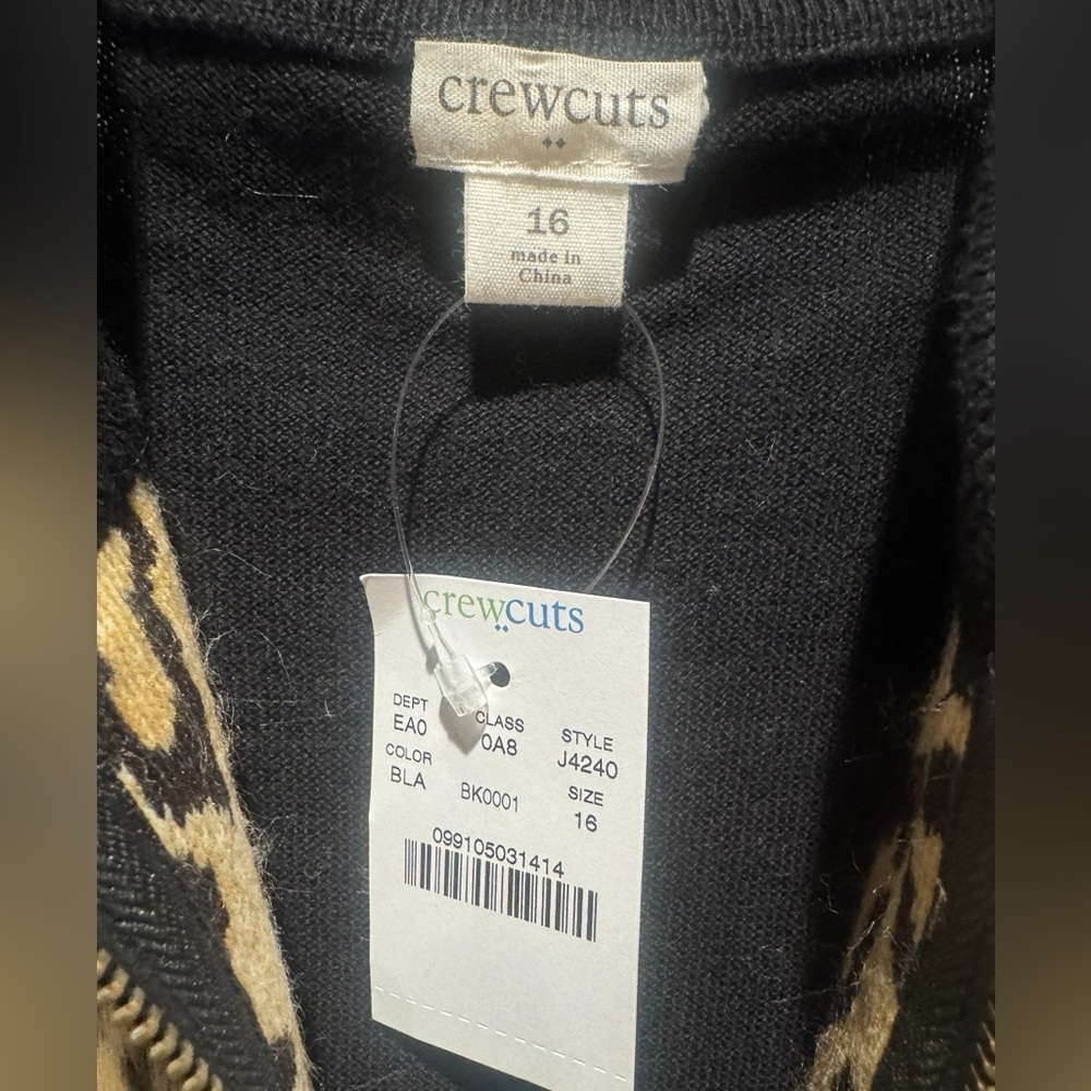 J.CREW CREWCUTS Girls' Leopard Faux Fur Zip Vest - Picture 4 of 7